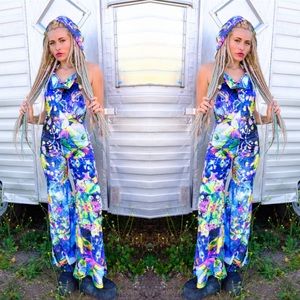 Vibrant Blue Multicolor Jumpsuit